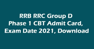 RRB Admit Card