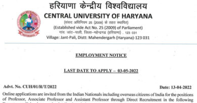 Central University of Haryana Recruitment