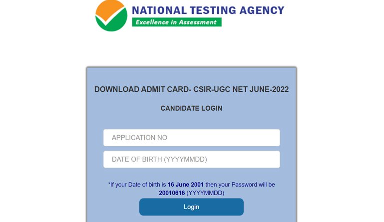 CSIR NET Admit Card 2022