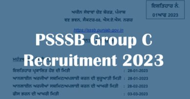 PSSSB Group C Recruitment 2023