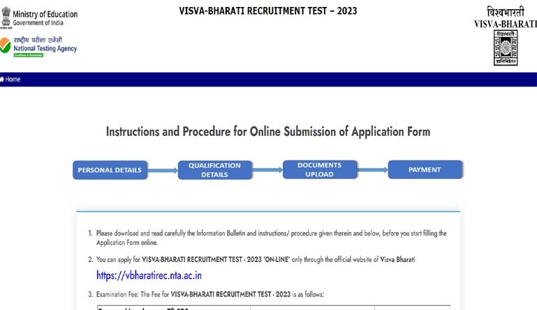 Visva Bharati Recruitment 2023 Apply Online 709 Posts