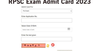 RPSC Exam Admit Card 2023