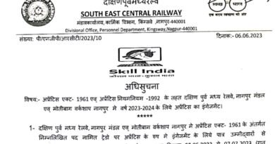 South East Central Railway Recruitment 2023