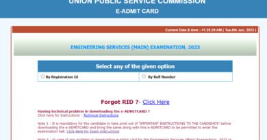 UPSC ESE Mains Admit Card 2023