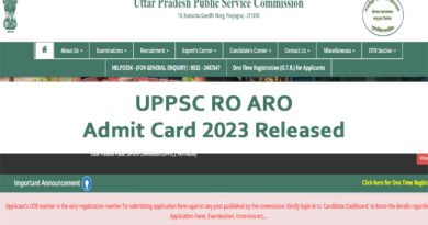 UPPSC RO ARO Admit Card 2023