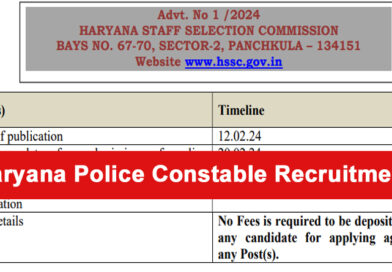 Haryana Police Constable Bharti 2024