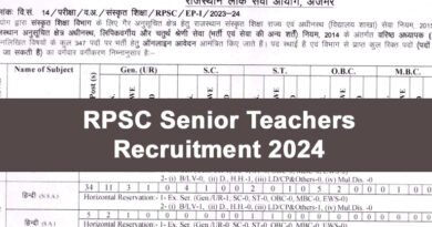 RPSC Senior Teachers Recruitment 2024