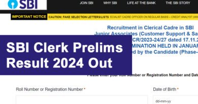 SBI Clerk Prelims Result 2024