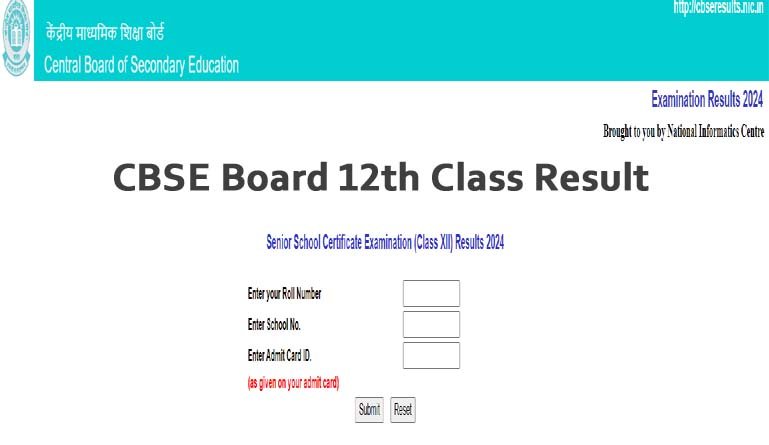 CBSE Board 12th Result 2024