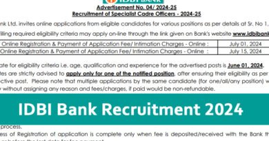 IDBI Bank Recruitment 2024