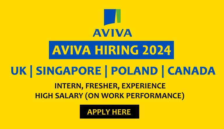 Aviva Hiring 2024