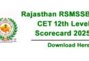 RSMSSB CET 12th Level Scorecard 2025