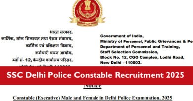 SSC Delhi Police Constable Recruitment 2025