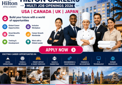 Hilton Careers 2026 with job openings in the USA, Canada, UK, and Japan